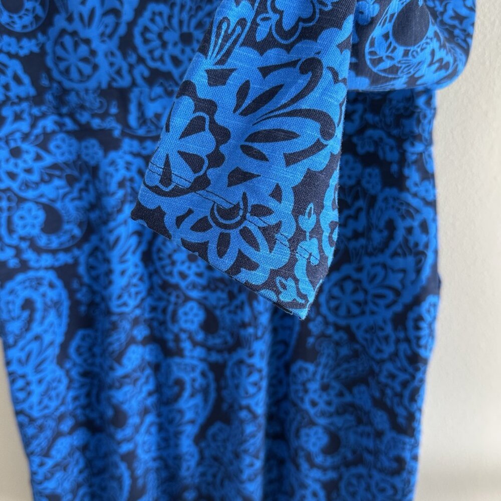 Boden Florrie Cotton Jersey Knit Long Sleeve Dress, Blue Print, 14 - Picture 8 of 8
